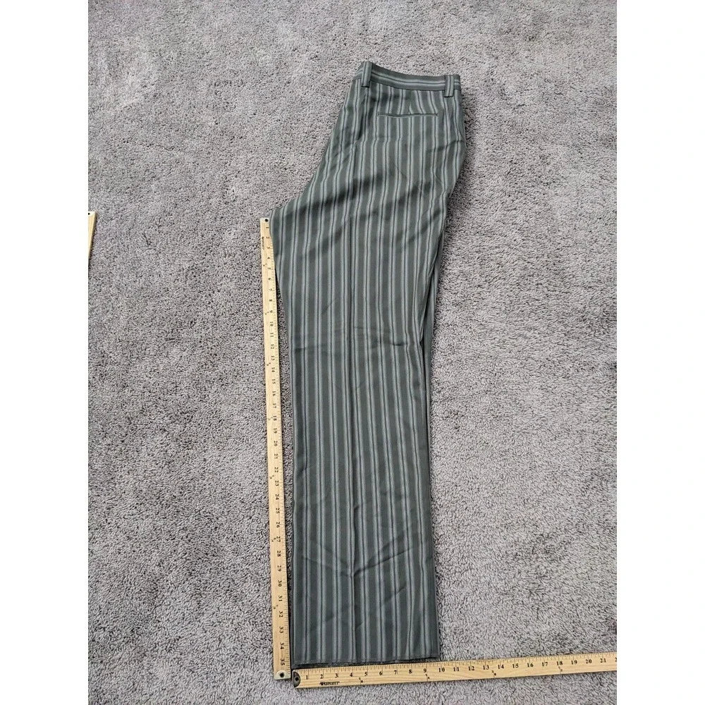 NWT Blu Martini Dress Pants Men's 3X 46W Gray‎ Vertical Stripes Pleated Raw Hem